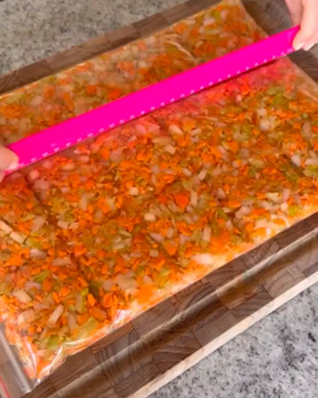 Mezcla de condimentos distribuida en una bandeja para horno